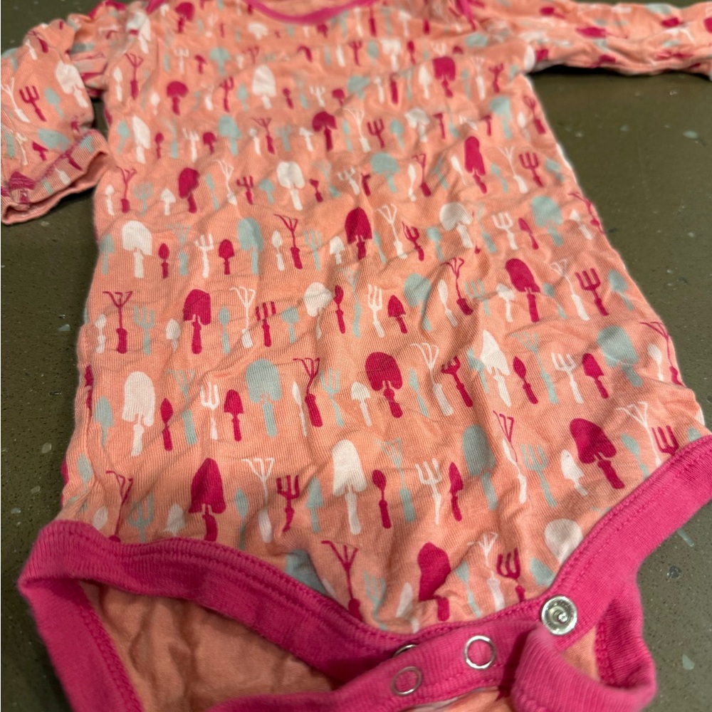 Kickee Pants Pink and White Bodysuit